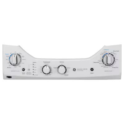 GE Gas Stacked Laundry Center with 2.3-cu ft Top load Washer and 4.4-cu ft Dryer White Model# GUD24GSSMWW by Scratch N Dent Depot