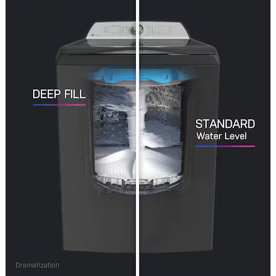 New GE Profile™ ENERGY STAR® 4.9 cu. ft. Capacity Washer with Smarter Wash Technology and FlexDispense™ Model# PTW605BPRDG N02-11 by Scratch-n-Dent Depot