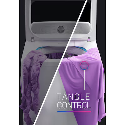 New GE Profile™ ENERGY STAR® 5.3 cu. ft. Capacity Washer with Smarter Wash Technology and FlexDispense™ Model# PTW705BSTWS N02-14 by Scratch-n-Dent Depot