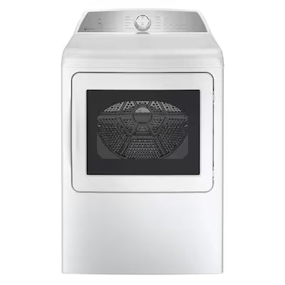 Coming Soon GE Profile 7.4 cu. ft. Capacity aluminized alloy drum Electric Dryer with Sanitize Cycle and Sensor Dry Model# PTD60EBSRWS