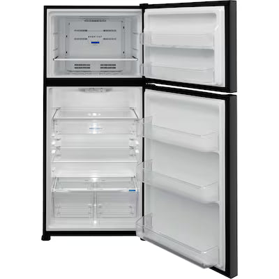 Frigidaire 20-cu ft Standard-Depth 30-in Wide Top-Freezer Refrigerator With Ice Maker ( Stainless Steel ) Garage Ready Model# FFTR2045VS