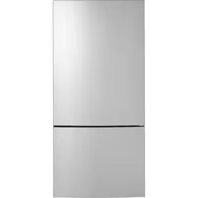 Coming Soon GE 17.7-cu ft Counter-Depth 31-in Wide Bottom-Freezer Refrigerator Fingerprint Resistant Stainless Steel ) ENERGY STAR Certified Model# GBE17HYRFS