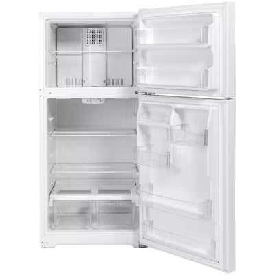Coming Soon GE 19.1-cu ft Standard-Depth 30-in Wide Top-Freezer Refrigerator ( White ) ENERGY STAR Certified Model# GTE19DTNRWW