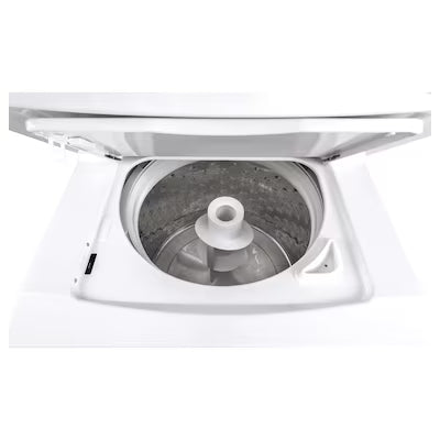 Coming Soon GE Electric Stacked Laundry Center with 3.9-cu ft Top load Washer and 5.9-cu ft Dryer ( White ) Model# GUD27EESNWW