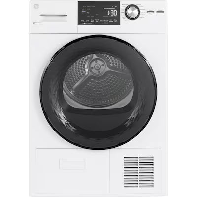 GE 24" 4.1 Cu.Ft. Front Load Ventless Condenser Electric Dryer with Stainless Steel Basket ( White ) Model# GFT14ESSMWW