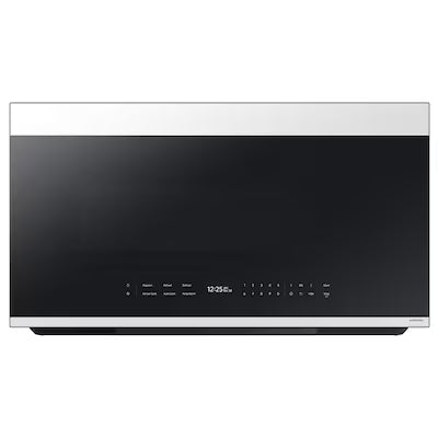 Samsung Bespoke 2.1-cu ft Over-the-Range Microwave with Sensor Cooking ( White Glass ) Model# ME21DB670012 by Scratch-n-Dent Depot