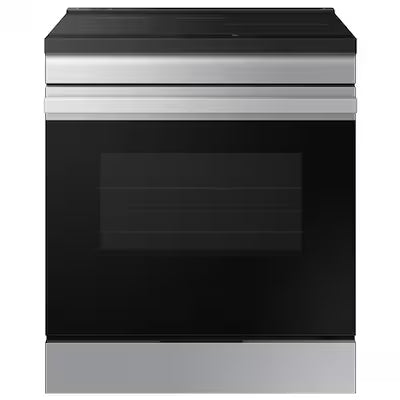 Samsung Bespoke 30-in 4 burners 6.3-cu ft , Slide-In Single Induction Range ( Stainless steel ) Model# NSI6DG9100SR
