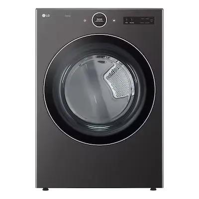LG 7.4-cu ft Stackable Vented Gas Dryer with Steam Cycle ( Black Steel ) Model# DLGX6701B by Smiths Appliance & Furniture