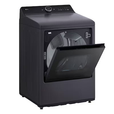 LG 7.3-cu ft Vented Electric Dryer with Steam Cycle ( Matte Black ) Model# DLEX8600BE