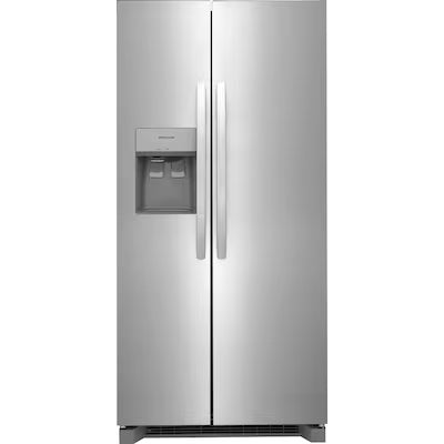 Frigidaire 22.3-cu ft Standard-Depth 33-in Wide Side-by-Side Refrigerator with Ice Maker ,Water and Ice Dispenser ( Stainless Steel ) ENERGY STAR Certified Model# FRSS2323AS