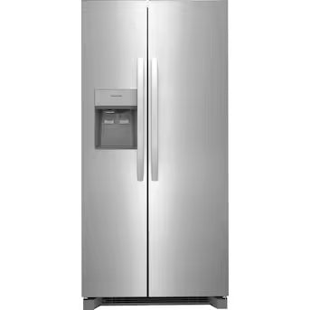 Frigidaire 22.3-cu ft 33" Side-by-Side Refrigerator with Ice Maker ,Water and Ice Dispenser ( Stainless Steel ) ENERGY STAR Certified Model# FRSS2323AS