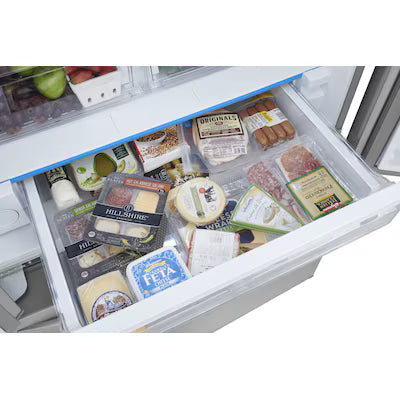 Frigidaire Standard-Depth 28.8-cu ft 3 -Door 36-in Wide French Door Refrigerator with Ice Maker with Water Dispenser ( Smudge-Proof Stainless Steel ) ENERGY STAR Certified Model# FRFN2813AF by Scratch N Dent Depot