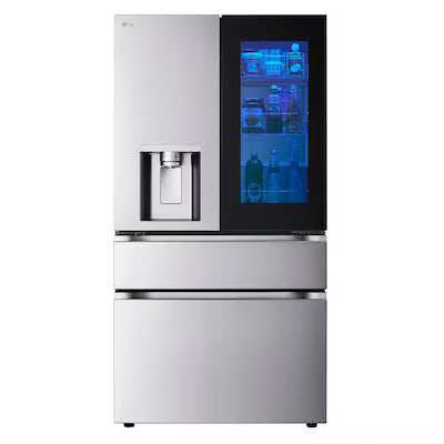 LG Standard-Depth InstaView MyColor 28.6-cu ft 4 -Door 36-in French Door Refrigerator with Dual Ice Maker with Water and Ice Dispenser and Door in Door ( PrintProof Stainless Steel ) Model# LF29S8250S