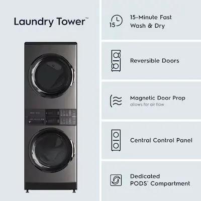 Electrolux SmartBoost Premix Electric Stacked Laundry Center with 4.5-cu ft Front load Washer and 8-cu ft Dryer ( White ) Model# ELTE7600AW by Smiths Appliance & Furniture