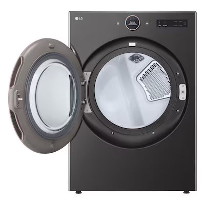 LG 7.4-cu ft Stackable Vented Gas Dryer with Steam Cycle ( Black ) Model# DLGX6501B by Scratch N Dent Depot