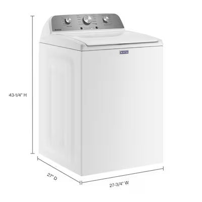 Maytag Deep Fill High Efficiency Agitator Large ( 4.5-cu ft ) Top-Load Washer ( White ) Model# MVW4505MW by Scratch N Dent Depot