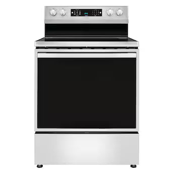 Hisense Ultra Fast-preheating True Convection 30-in Glass Top 5 burners 5.8-cu ft Air Fry Convection Oven Freestanding Electric Range ( Stainless Steel ) Model# HBE3501CPS A19-55 by Scratch-n-Dent Depot
