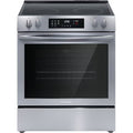 Frigidaire 30-in Glass Top 5 burners 5.3-cu ft Convection Oven Slide-In Electric Range ( Stainless steel ) Model# FCFE3083AS by Smiths Appliance & Furniture