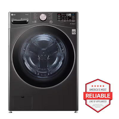 LG TurboWash 360 High Efficiency 4.5-cu ft  Front-Load Washer with Steam Cycle ( Black Steel ) Model# WM4080HBA