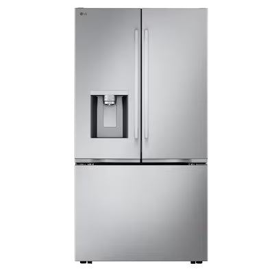 LG Counter-Depth Zero Clearance 23.7-cu ft 3 -Door 36-in Wide Smart Compatible French Door Refrigerator with Dual Ice Maker with Water and Ice Dispenser ( PrintProof Stainless Steel Model# LF24Z6530S