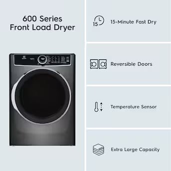 Electrolux Extra Large Stackable Steam Cycle Vented Electric Dryer ( Titanium ) Energy Star Certified Model# ELFE7637AT