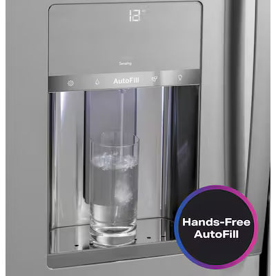 GE Profile Counter-Depth 22 cu ft 4 -Door 36-in Wide Smart Compatible French Door Refrigerator with Ice Maker and Door within Door ( Fingerprint-resistant Stainless Steel ) ENERGY STAR Certified Model# PXD22BYPFS by Scratch N Dent Depot