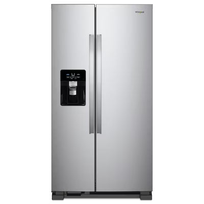 Whirlpool 24.5-cu ft Standard-Depth 36-in Wide Side-by-Side Refrigerator with Ice Maker ( Fingerprint Resistant Stainless Finish ) Model# WRS325SDHZ