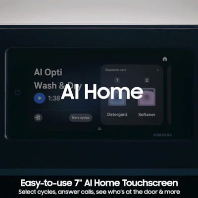 Samsung All In One Washer Dryer Combo with Steam Cycle ( Brushed Black ) Model# WD90F53AVB by Smiths Appliance & Furniture