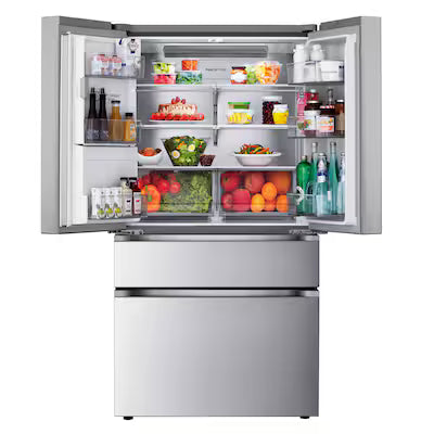 LG Counter-Depth 24.5-cu ft 4 -Door 36-in Wide Smart Compatible French Door Refrigerator with Dual Ice Maker with Water and Ice Dispenser ( PrintProof Stainless Steel ) ENERGY STAR Certified Model# LF25G8330S by Scratch N Dent Depot