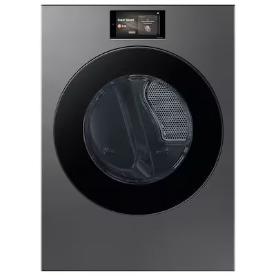 Samsung Bespoke 7.6-cu ft Stackable Vented Electric Dryer with Steam Cycle ( Black stainless steel ) Model# DV90F53AES