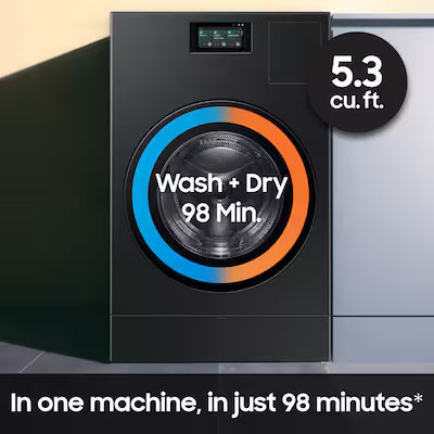 Samsung 5.3-cu ft Ventless All-In-One Washer Dryer Combo with Steam Cycle ( Brushed Black ) Model# WD53DBA900HB by Scratch N Dent Depot