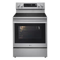 LG 30-in Glass Top 5 burners 6.3-cu ft Air Fry Convection Oven Freestanding Electric Range ( PrintProof Stainless Steel ) Model# LREN6325XE A19-37 by Scratch-n-Dent Depot