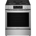 Frigidaire Gallery 30-in Glass Top 5.3-cu ft Air Fry Convection Oven Freestanding Electric Range with WipeClean Coating ( Smudge-Proof Stainless Steel ) Model# GCFE3059BF by Smiths Appliance & Furniture