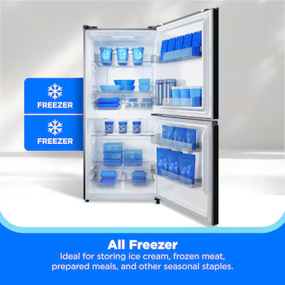 Midea 50/50 Flex 3 Way Convertible Upright Freezer/Refrigerator 20-cu ft Garage Ready Frost-free Upright Freezer ( Stainless Steel ) ENERGY STAR Certified Model# MRU21C7BST