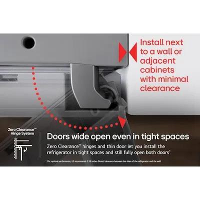 LG Counter-Depth Zero Clearance 25.1-cu ft 3 -Door 36-in Wide with Ice Maker ( PrintProof Stainless Steel ) ENERGY STAR Certified Model# LF25Z6211S