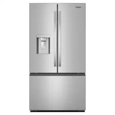 Whirlpool Standard-Depth 29.58-cu ft 3 -Door 36-in Wide French Door Refrigerator with Ice Maker with Water and Ice Dispenser ( Fingerprint Resistant Stainless Finish ) ENERGY STAR Certified Model# WRFF3136SZ TME0316321 by Scratch N Dent Depot