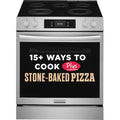 Frigidaire Gallery Stone-Baked Pizza 30-in Glass Top 5 burners 6.2-cu ft Air Fry Convection Oven Slide-In Electric Range ( Smudge-Proof Stainless Steel ) Model# GCFE3070BF by Smiths Appliance & Furniture