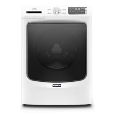 Maytag High Efficiency Stackable Medium ( 4.5-cu ft ) Front-Load Washer with Steam Cycle ( White ) Model# MHW5630HW by Scratch N Dent Depot