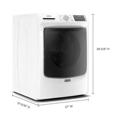 Maytag High Efficiency Stackable Medium ( 4.5-cu ft ) Front-Load Washer with Steam Cycle ( White ) Model# MHW5630HW by Scratch N Dent Depot