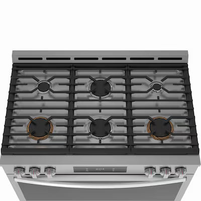 Frigidaire Gallery 36-in 6 burners 4.6-cu ft Air Fry Convection Oven Slide-In Natural Gas Range ( Fingerprint Resistant Stainless Steel ) Model# GCFG3661AF