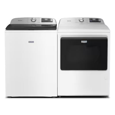Maytag High Efficiency Agitator Extra Large ( 5.2-cu ft ) Top-Load Washer ( White ) with Matching Electric Dryer Model# MTW6205RW & MED6205RW