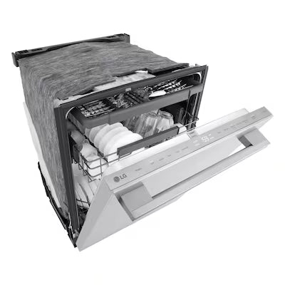 LG 24-in Top Control Built-in Dishwasher ( PrintProof Stainless Steel ) With Third Rack, 1-hour Wash Dry and QuadWash Pro , 46-Decibel Model# LDNTM545S by Scratch-n-Dent Depot