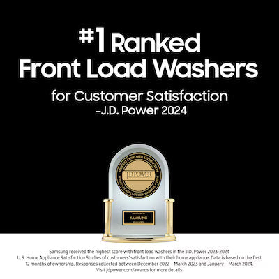 Samsung Super Speed Wash High Efficiency Stackable Medium ( 4.5-cu ft ) Front-Load Washer with Steam Cycle ( White ) Model# WF45B6300AW by Smiths Appliance & Furniture