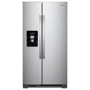 Whirlpool 21.4-cu ft Standard-Depth 33-in Wide Side-by-Side Refrigerator with Ice Maker ,Water and Ice Dispenser ( Fingerprint Resistant Stainless Finish ) Model# WRS321SDHZ A19-43 by Scratch-n-Dent Depot