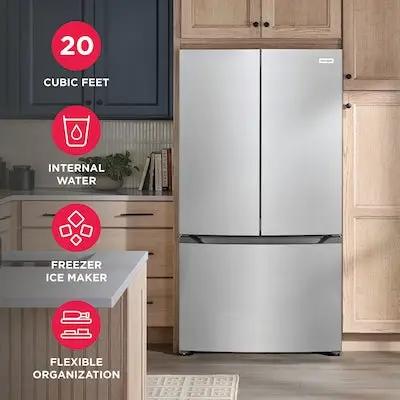 Frigidaire Counter-Depth 19.9-cu ft 3 -Door 35.5-in Wide French Door Refrigerator with Ice Maker with Water Dispenser ( Fingerprint Resistant Stainless Steel Look ) Model# FRFG2011AV by Scratch N Dent Depot