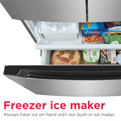 Frigidaire Counter-Depth 19.9-cu ft 3 -Door 35.5-in Wide French Door Refrigerator with Ice Maker with Water Dispenser ( Fingerprint Resistant Stainless Steel Look ) Model# FRFG2011AV by Scratch N Dent Depot