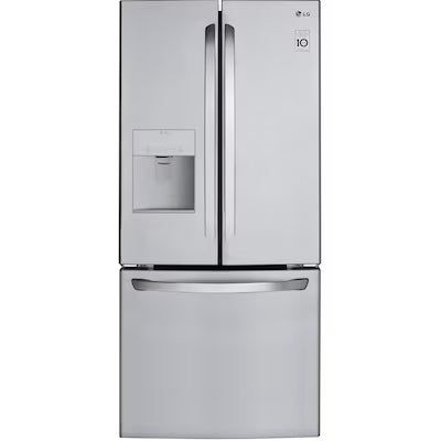 LG Standard-Depth 21.8-cu ft 3 -Door 30-in Wide with Ice Maker ( Stainless Steel ) ENERGY STAR Certified Model# LFDS22520S by Scratch N Dent Depot