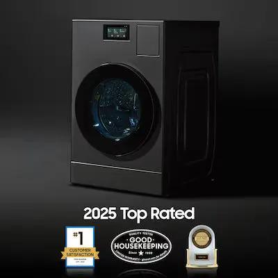 Samsung All In One Washer Dryer Combo with Steam Cycle ( Brushed Black ) Model# WD90F53AVB by Smiths Appliance & Furniture