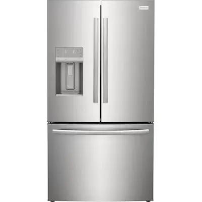 Frigidaire Gallery Standard-Depth 27.8-cu ft 3 -Door 36-in Wide French Door Refrigerator with Dual Ice Maker with Water and Ice Dispenser ( Fingerprint Resistant Stainless Steel ) ENERGY STAR Certified Model# GRFS2853AF by Smiths Appliance & Furniture