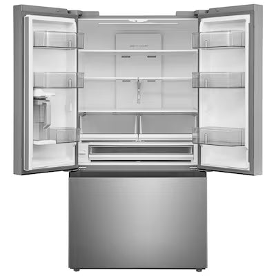Midea Counter-Depth PLUS 26.5-cu ft 36-in Wide with Dual Ice Maker ( Stainless Steel ) ENERGY STAR Certified Model# MRF27I6BST by Scratch N Dent Depot